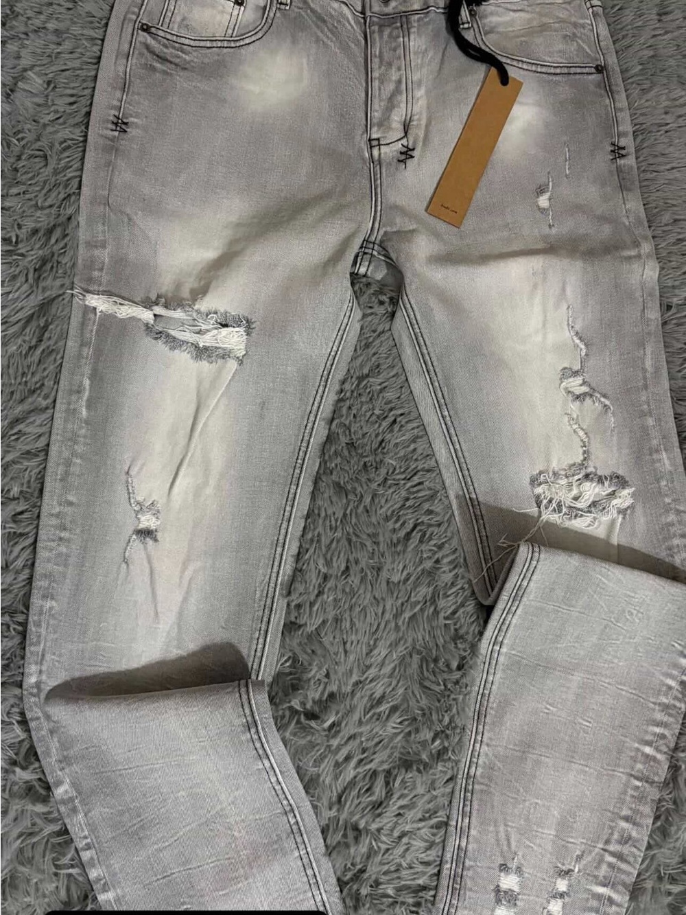 Ksubi Distressed Light Gray Ripped Men’s Jeans